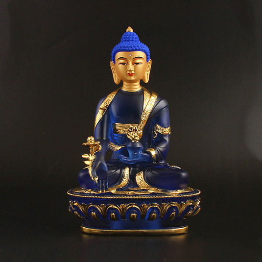 Imitation glass pharmacist Buddha statue - Grand Goldman