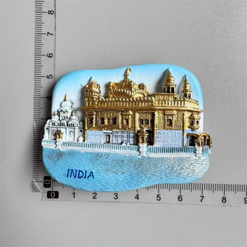 India Fridge Magnet Tourism Souvenir Rajasthan Bangalore 3D Resin Painted Crafts Magnets for Refrigerators Sticker Home Decor - Grand Goldman