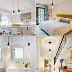 Industrial Pendant Lighting, Modern Clear Glass Shade Farmhouse Adjustable Hanging Light Fixtures for Kitchen Island Living Room Bedroom Hallway, 3-Pack - Grand Goldman