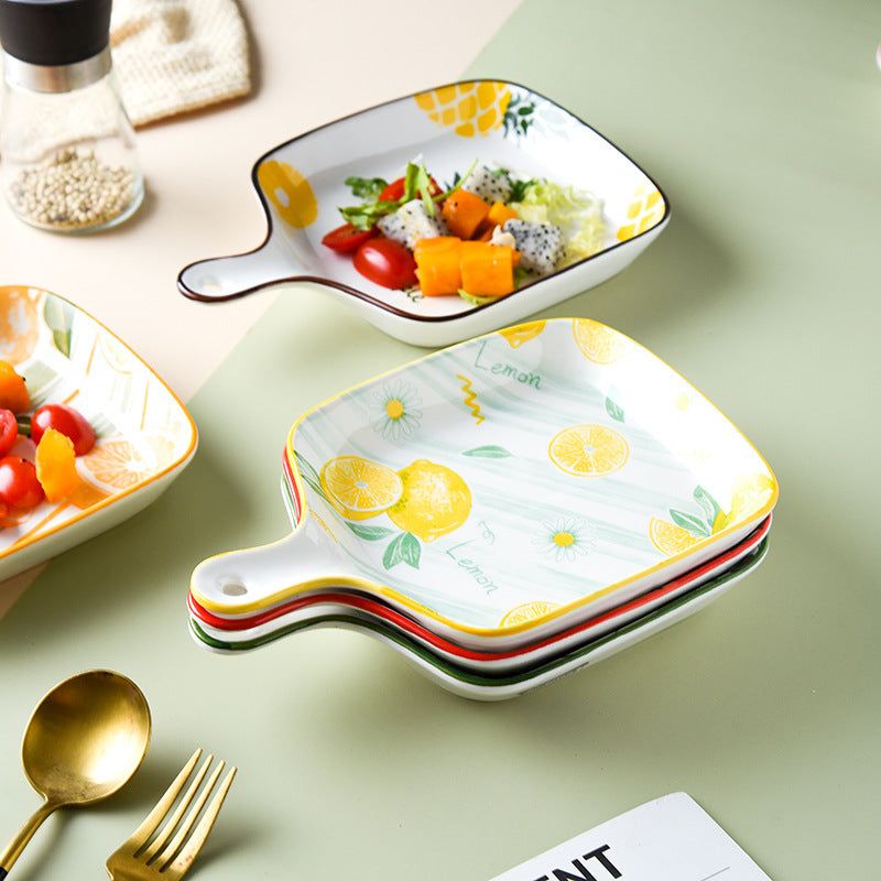 Ins Creative Household Ceramic Plate Japanese Baking Baking Plate Salad - Grand Goldman