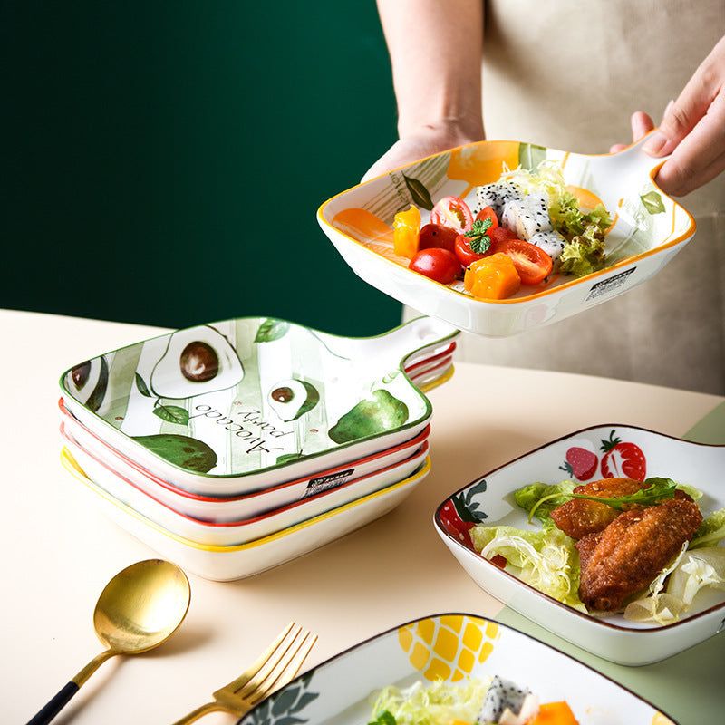 Ins Creative Household Ceramic Plate Japanese Baking Baking Plate Salad - Grand Goldman