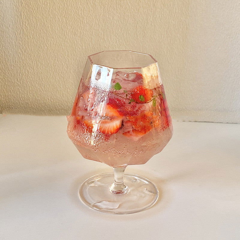 Ins Octagonal Tall Drink Cocktail Cold Drink Soda Sparkling Water Glass - Grand Goldman