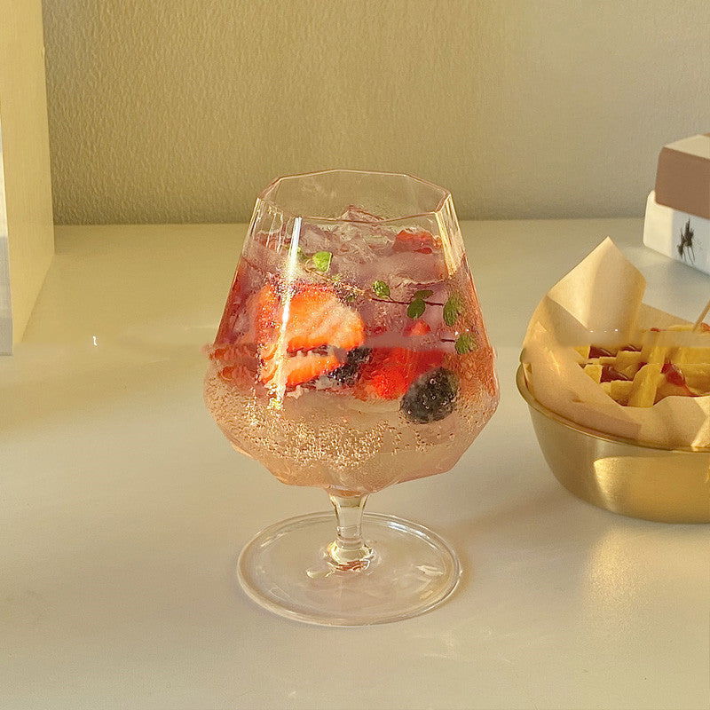 Ins Octagonal Tall Drink Cocktail Cold Drink Soda Sparkling Water Glass - Grand Goldman