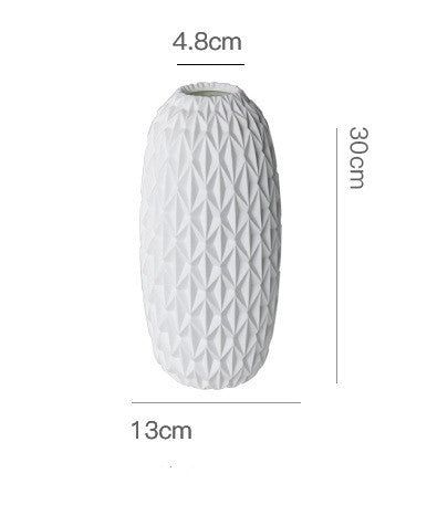 Ins Style Home Creative Relief Craft Dried Flower Flower Arrangement Ceramic Vase Decoration - Grand Goldman