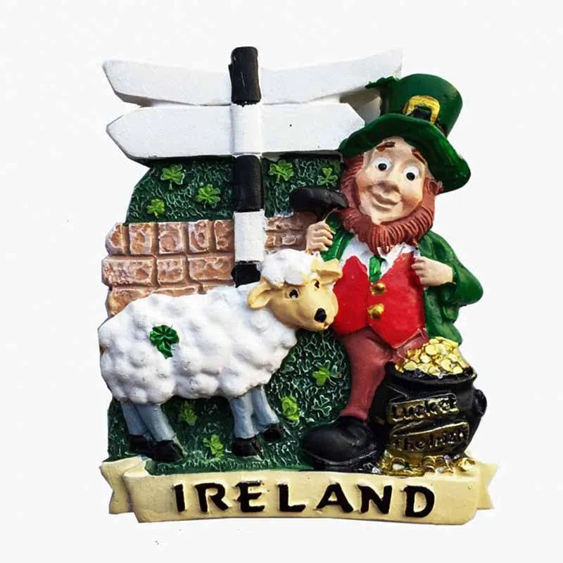 Ireland Fridge Magnet Tourist Souvenirs Resin Crafts Magnetic Refrigerator Stickers Home Decorative Collection Gift Cute Magnet - Grand Goldman