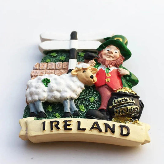 Ireland Fridge Magnet Tourist Souvenirs Resin Crafts Magnetic Refrigerator Stickers Home Decorative Collection Gift Cute Magnet - Grand Goldman