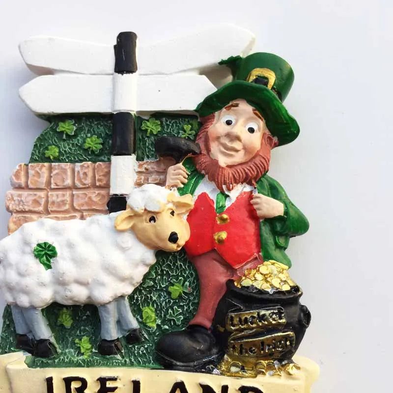 Ireland Fridge Magnet Tourist Souvenirs Resin Crafts Magnetic Refrigerator Stickers Home Decorative Collection Gift Cute Magnet - Grand Goldman