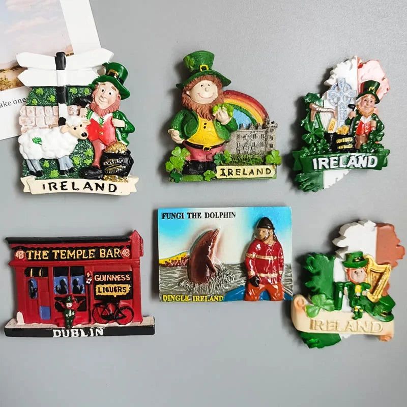 Ireland Fridge Magnets Cartoon Irish Dublin Belfast World Tourism Fridge Magnets Souvenir Refrigerator Magnets Home Decoration - Grand Goldman