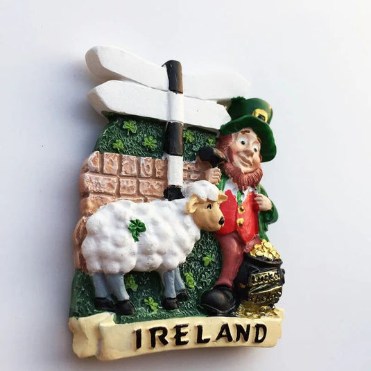 Ireland Fridge Magnet Tourist Souvenirs Resin Crafts Magnetic Refrigerator Stickers Home Decorative Collection Gift Cute Magnet - Grand Goldman