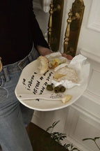 Irregular Design Letter Ceramic Dinner Plate - Grand Goldman