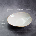 Irregular ceramic bowl dinner plate - Grand Goldman