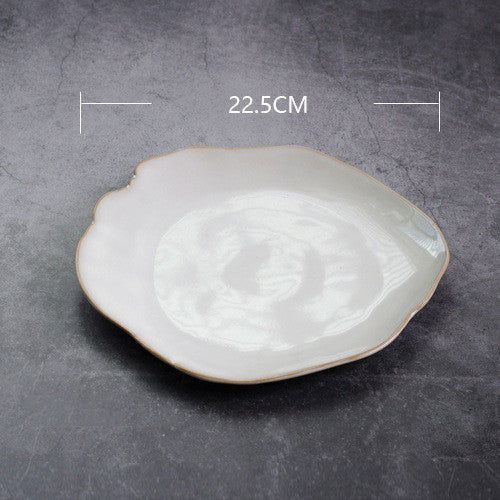 Irregular ceramic bowl dinner plate - Grand Goldman