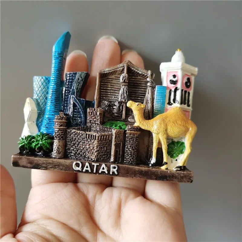 Islamic Center of Arab States Qatar Fridge Magnets Camel Tourism Souvenir Magnetic Refrigerator Sticker Resin Collection Decor - Grand Goldman