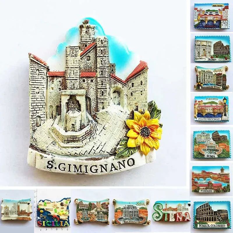 Italie Fridge Magnets Italy Rome Sicilia Siena Florence Colosseo Tourism Refrigerator Magnets Souvenir Home Kitchen Decoration - Grand Goldman