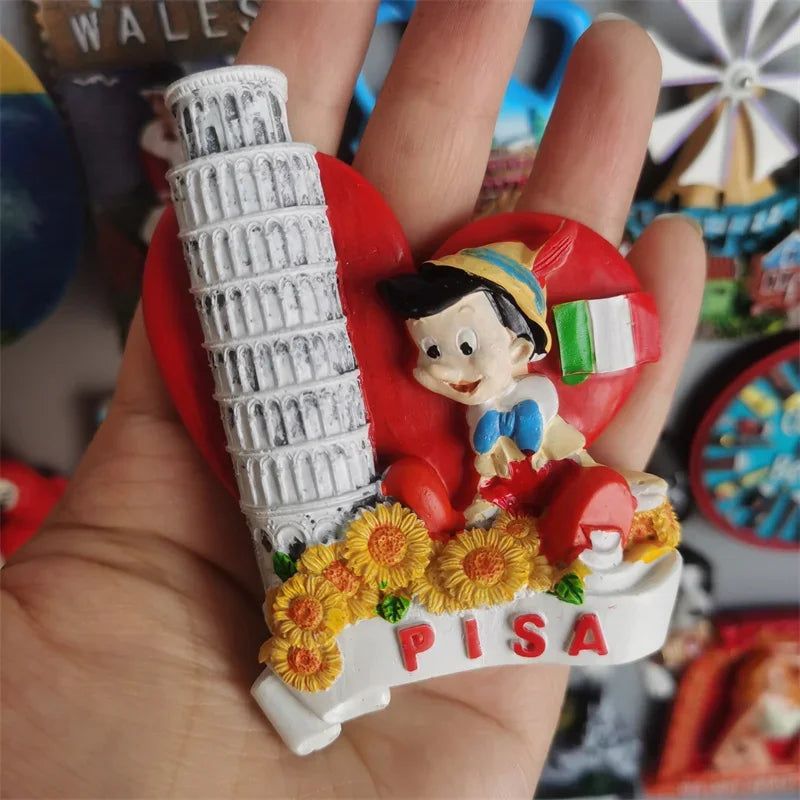 Italy Milan Fridge Magnets Madrid Florence Toscana Sirmione Lecce Venezia Tourist Souvenirs Magnetic Refrigerator Stickers Gift - Grand Goldman