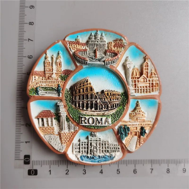 Italy Roma Colosseo fridge magnet Tourism Souvenir Resin Crafts Divid Magnetic Refrigerator Stickers home decor Collection Gifts - Grand Goldman