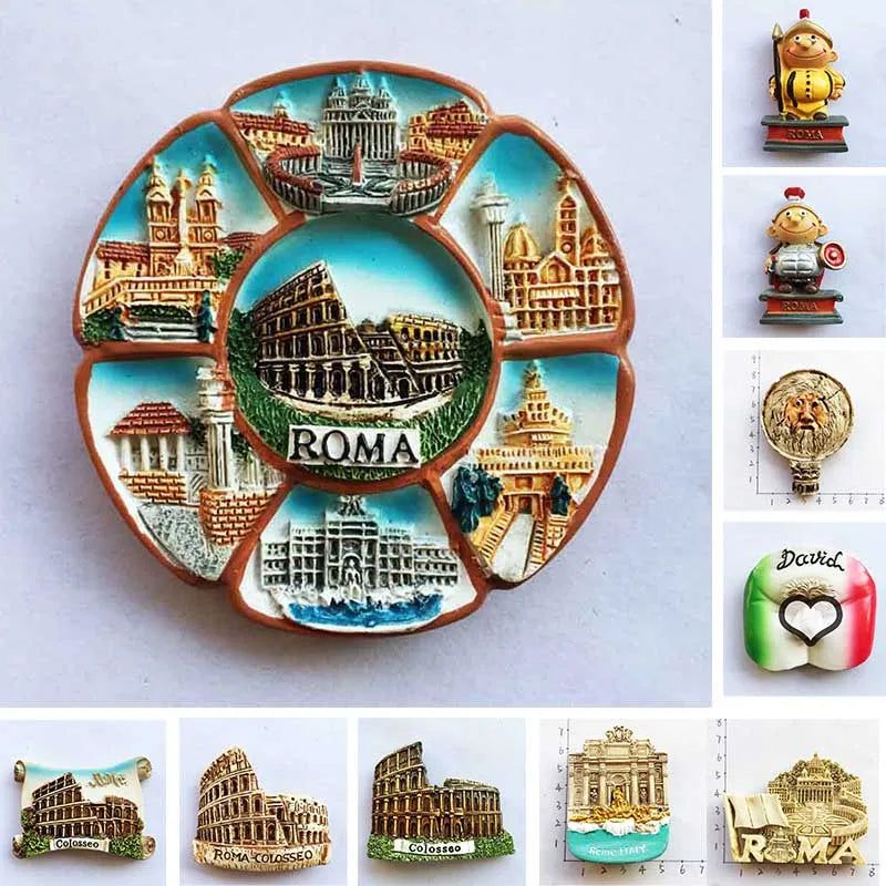 Italy Roma Colosseo fridge magnet Tourism Souvenir Resin Crafts Divid Magnetic Refrigerator Stickers home decor Collection Gifts - Grand Goldman