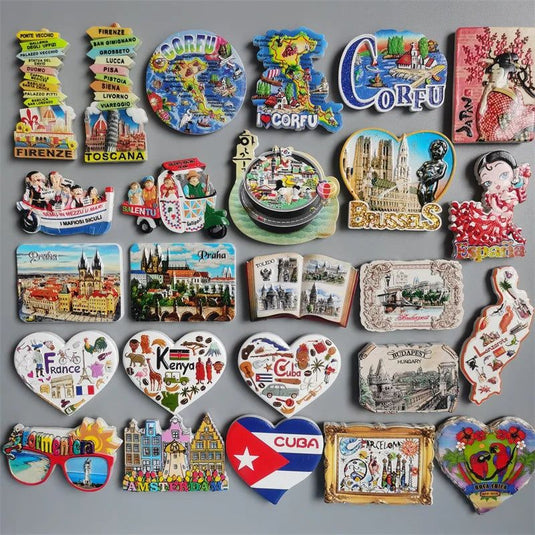 Italy Spain Espana Japan Korea Praha Hungary Corfu Kenya Cuba Brussels Fridge Magnet World Travel Souvenir Home Decor - Grand Goldman