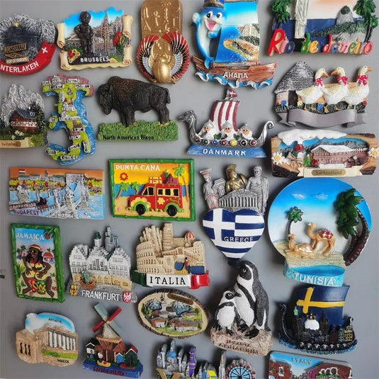 Italy Switzerland Interlaken Jakarta Punta Cana Creece Stockholm Fridge Magnets Tourist Souvenirs Magnetic Refrigerator Sticker - Grand Goldman