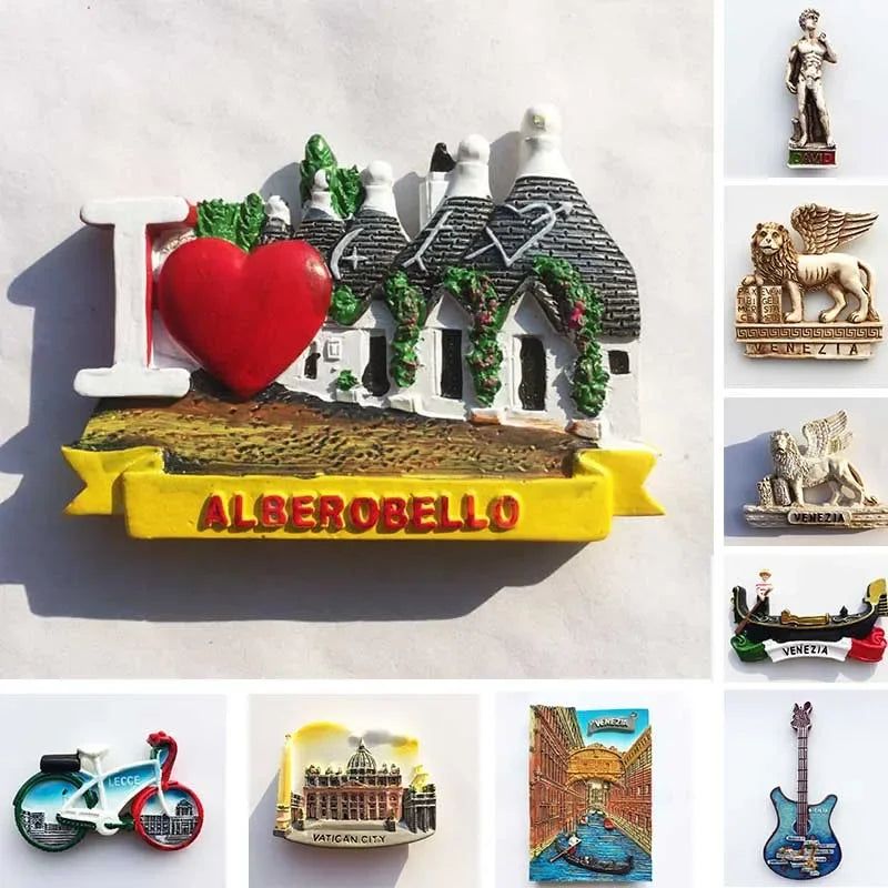 Italy Venice Fridge Magnets Italian Taormina Roma Firenze Alberobello trulli Lion Tourism Refrigerator Magnetic Stickers Decor - Grand Goldman