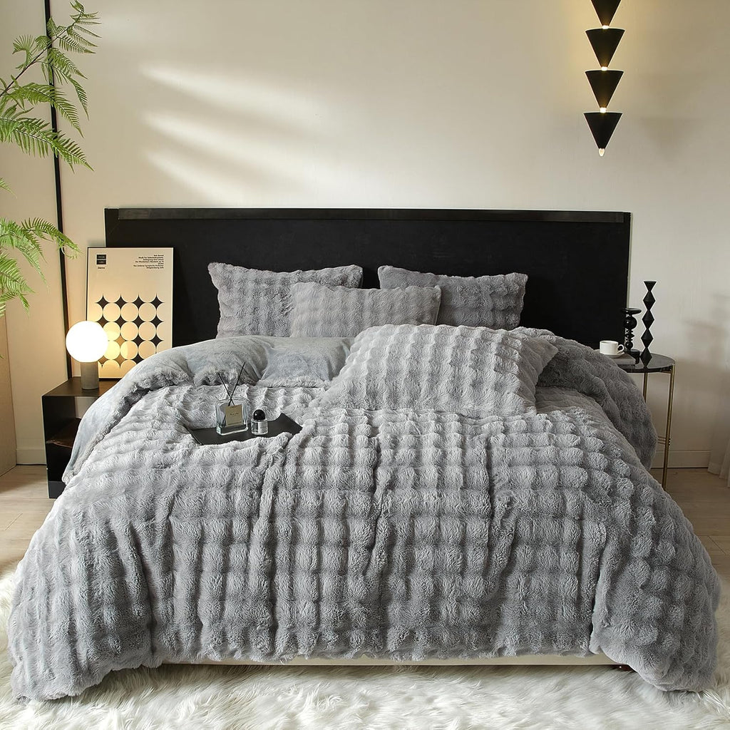 Ivellow Velvet Duvet Cover Queen Set Sage Green Comforter Cover 3Pcs Ultra Soft Cover Breathable Solid Luxury Flannel Velour Duvet Cover Zipper Closure Corner Tie - Grand Goldman