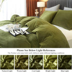 Ivellow Velvet Duvet Cover Queen Set Sage Green Comforter Cover 3Pcs Ultra Soft Cover Breathable Solid Luxury Flannel Velour Duvet Cover Zipper Closure Corner Tie - Grand Goldman