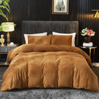 Ivellow Velvet Duvet Cover Queen Set Sage Green Comforter Cover 3Pcs Ultra Soft Cover Breathable Solid Luxury Flannel Velour Duvet Cover Zipper Closure Corner Tie - Grand Goldman