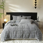 Ivellow Velvet Duvet Cover Queen Set Sage Green Comforter Cover 3Pcs Ultra Soft Cover Breathable Solid Luxury Flannel Velour Duvet Cover Zipper Closure Corner Tie - Grand Goldman