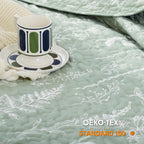 JANZAA Quilts Queen Size Sage Green Quilt Botanical with Floral Pattern Microfiber Bedspreads Queen Size 3 Pieces Lightweight Comforter Reversible Bedding Set with 2 Pillow Cases - Grand Goldman