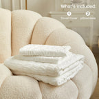 JELLYMONI White Duvet Cover Queen Size, 3pcs Washed Microfiber Bedding Set, Soft Breathable Seersucker Duvet Cover Set with Zipper Closure and Corner Ties for All Seasons - Grand Goldman