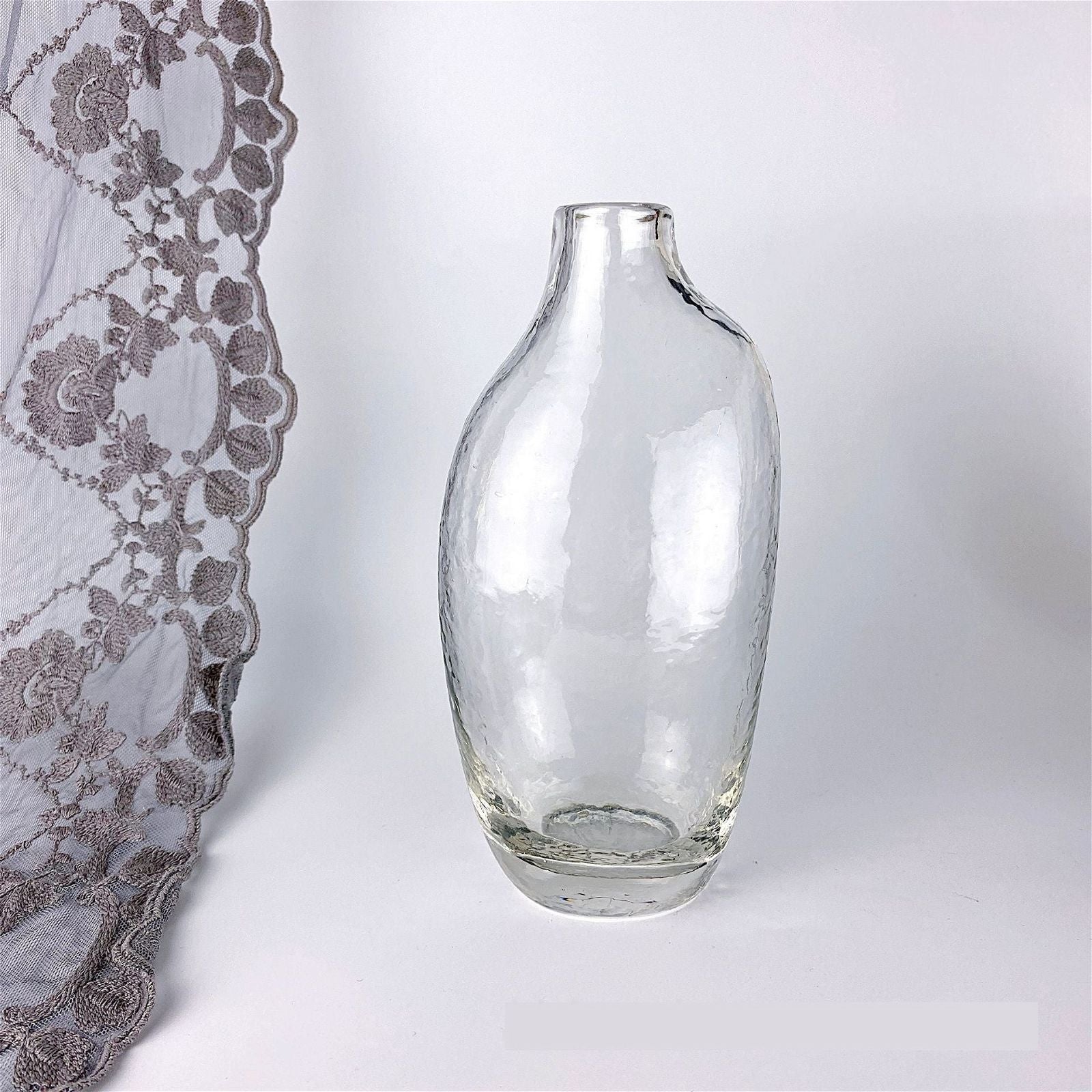 JHammered Pattern Glass Vase Irregular Geometric Small Mouth Flower Device Living Room Flower Arrangement Home Decoration - Grand Goldman