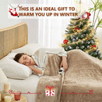 JKMAX Electric Heated Heating Blanket - Heated Bed Blanket Queen Size 84"x90" with 10 Heating Levels 8 Hours Auto Off Fast Heating - Electric Blanket Ultra Soft Overheat Protection ETL Certified Grey - Grand Goldman