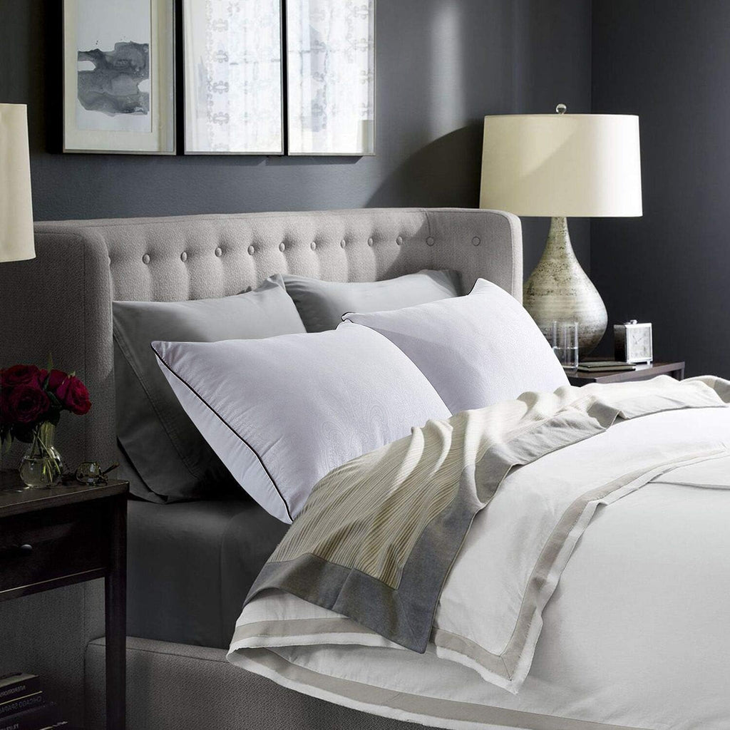 JOLLYVOGUE Bed Pillows Standard Size Set of 2, Cooling and Supportive Full Pillow 2 Pack for Side and Back Sleepers, Down Alternative Hotel Collection Sleeping Pillows, 26x20 Inches - Grand Goldman