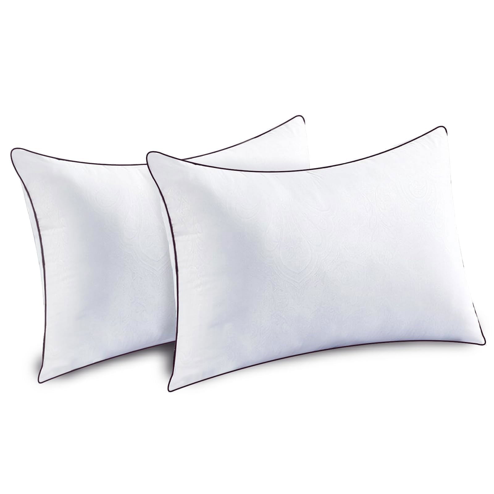JOLLYVOGUE Bed Pillows Standard Size Set of 2, Cooling and Supportive Full Pillow 2 Pack for Side and Back Sleepers, Down Alternative Hotel Collection Sleeping Pillows, 26x20 Inches - Grand Goldman
