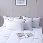 JOLLYVOGUE Bed Pillows Standard Size Set of 2, Cooling and Supportive Full Pillow 2 Pack for Side and Back Sleepers, Down Alternative Hotel Collection Sleeping Pillows, 26x20 Inches - Grand Goldman