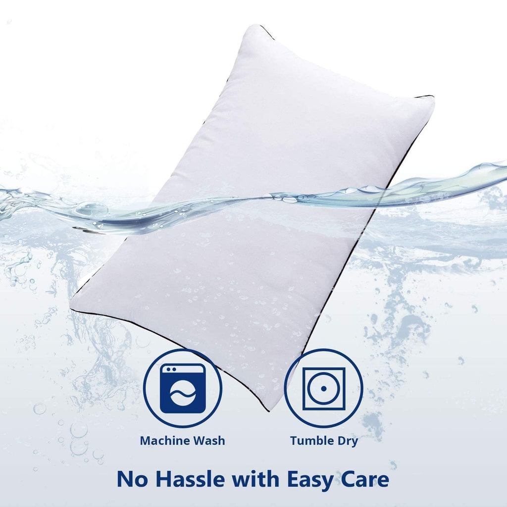 JOLLYVOGUE Bed Pillows Standard Size Set of 2, Cooling and Supportive Full Pillow 2 Pack for Side and Back Sleepers, Down Alternative Hotel Collection Sleeping Pillows, 26x20 Inches - Grand Goldman