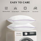 JOLLYVOGUE Pillows Queen Size Set of 2, Bed Pillows Set of 2, Cooling and Supportive Pillows with Super Soft Down Alternative Fill, Luxury Fluffy Hotel Quality for Side, Back, and Stomach Sleepers - Grand Goldman