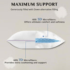 JOLLYVOGUE Pillows Queen Size Set of 2, Bed Pillows Set of 2, Cooling and Supportive Pillows with Super Soft Down Alternative Fill, Luxury Fluffy Hotel Quality for Side, Back, and Stomach Sleepers - Grand Goldman