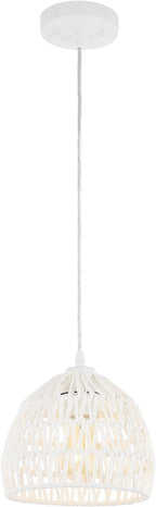 JONATHAN Y JYL6504A Campana 20" 1-Light Bohemian Modern Woven Rattan/Iron LED Pendant Farmhouse Coastal Adjustable Dining Room Living Room Kitchen Island Foyer Bedroom Hallway, Cream - Grand Goldman