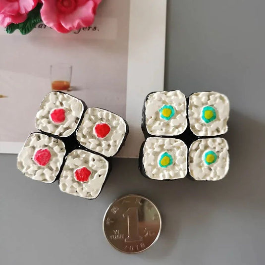 Japan Simulation Food Japanese Sushi Rice Roll Home Decorations 3D Resin Refrigerator Magnets souvenir - Grand Goldman