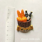 Japanes 3d Resin Simulation Food Refrigerator Magnetic Bread Vegetable Tomato Chopping Board Refrigerator stickers Kitchen Decor - Grand Goldman