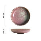Japanese Creative Ceramic Kiln Becomes Retro Uneven Household Round Dish - Grand Goldman