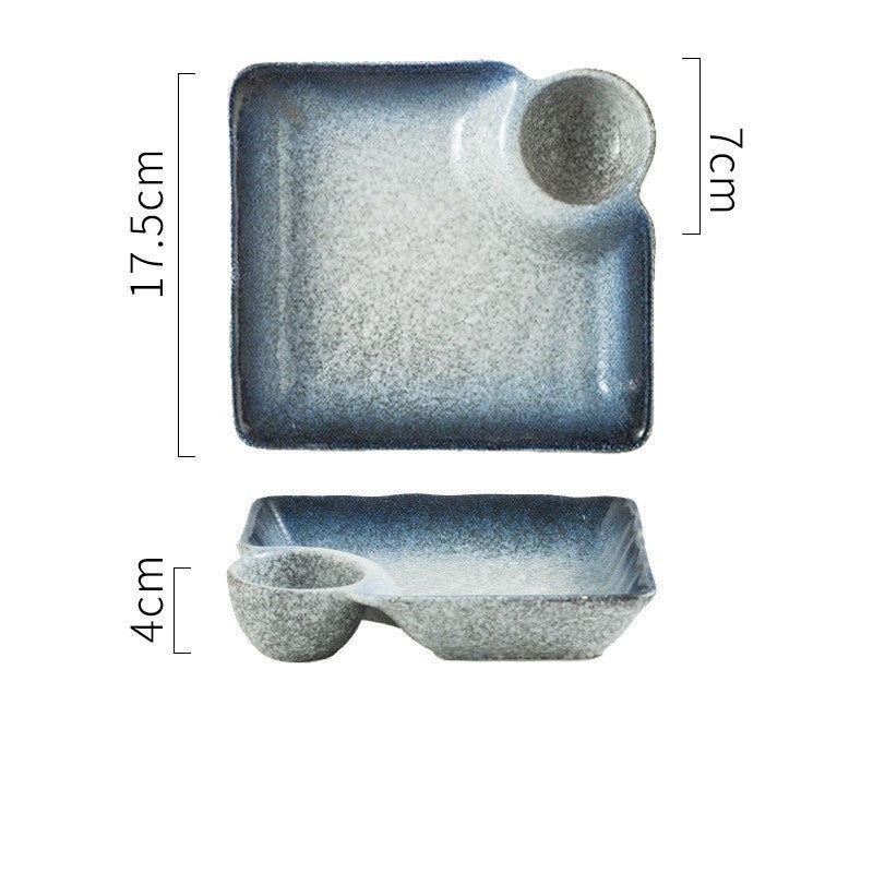 Japanese Creative Ceramic & Porcelain Dumpling Special Plate Comes With Vinegar Plate - Grand Goldman