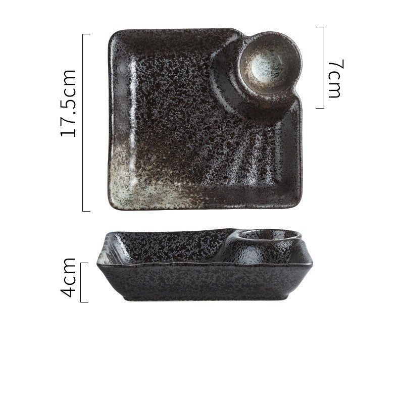 Japanese Creative Ceramic & Porcelain Dumpling Special Plate Comes With Vinegar Plate - Grand Goldman