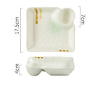 Japanese Creative Ceramic & Porcelain Dumpling Special Plate Comes With Vinegar Plate - Grand Goldman