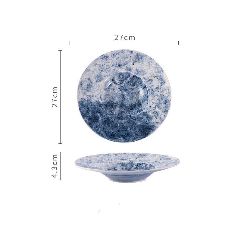 Japanese Creative Ceramic Soup Plate, Deep Dish, Pasta Dish, Western Dish, Household Round Dish - Grand Goldman