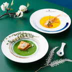 Japanese Creative Ceramic Soup Plate, Deep Dish, Pasta Dish, Western Dish, Household Round Dish - Grand Goldman