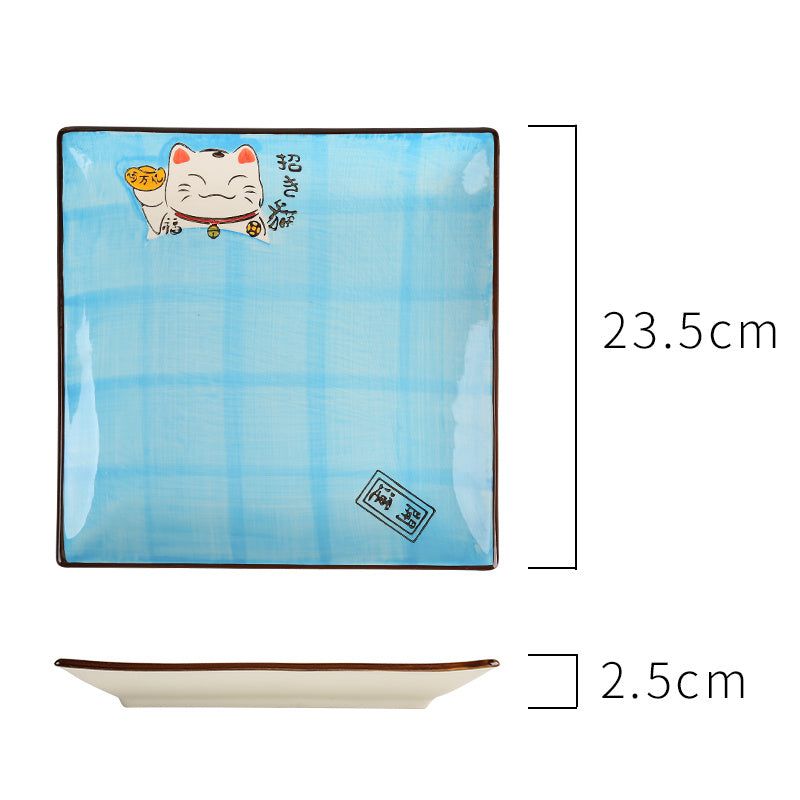 Japanese Cute Creative Ceramic Tableware Household Square Plate - Grand Goldman