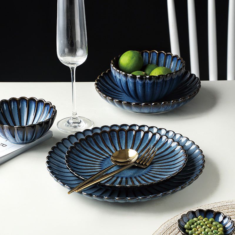 Japanese Retro Kiln Changed Chrysanthemum Dish Ceramic Tableware - Grand Goldman