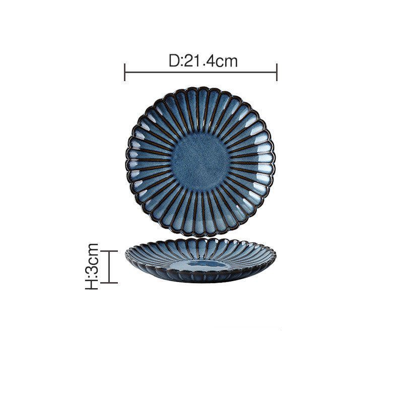 Japanese Retro Kiln Changed Chrysanthemum Dish Ceramic Tableware - Grand Goldman